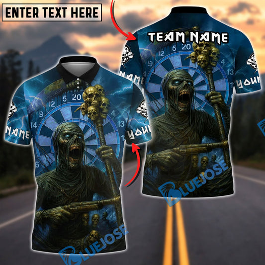 BlueJose Darts Grim Mummy Customized Name, Team Name 3D Shirt (4 Colors)