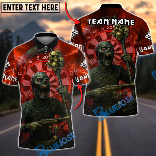 BlueJose Darts Grim Mummy Customized Name, Team Name 3D Shirt (4 Colors)