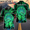 BlueJose Darts Neon Bear Dartboard Kick Pose Multicolor Options Personalized Name Shirt (4 Colors)