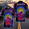 BlueJose Darts Neon Smiling Bear Dartboard Glow Style Multicolor Options Personalized Name Shirt (4 Colors)