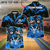 BlueJose Bowling & Pins Teddy Couple Street Style Customized Name, Team Name 3D Shirt (4 Colors)