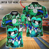 BlueJose Bowling & Pins Cool Heart Graffiti Character Customized Name, Team Name 3D Shirt (4 Colors)