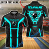 BlueJose Bowling And Pins Cyber Armor Neon Panels Customized Name, Team Name 3D Shirt (6 Colors)