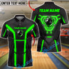 BlueJose Bowling And Pins Cyber Armor Neon Panels Customized Name, Team Name 3D Shirt (6 Colors)