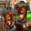 BlueJose Billiards Ball 8&9 Fierce Fire Tiger Personalized Name, Team Name Unisex Shirt (4 Colors)