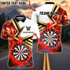 BlueJose Darts Flaming Dartboard Blaze Multicolor Options Personalized Name Shirt (4 Colors)