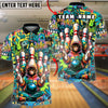 BlueJose Bowling & Pins Graffiti Monkey Splash Art Customized Name, Team Name 3D Shirt (4 Colors)
