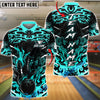 BlueJose Bowling & Pins Dark Flame Bowling Strike Style Customized Name, Team Name 3D Shirt (4 Colors)