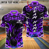 BlueJose Bowling & Pins Dark Flame Bowling Strike Style Customized Name, Team Name 3D Shirt (4 Colors)