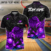 BlueJose Bowling & Pins Golden Eagle Strike Art Customized Name, Team Name 3D Shirt (6 Colors)