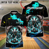 BlueJose Bowling & Pins Hell Wolf Fire Strike Fantasy Style Customized Name, Team Name 3D Shirt (4 Colors)