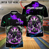 BlueJose Bowling & Pins Hell Wolf Fire Strike Fantasy Style Customized Name, Team Name 3D Shirt (4 Colors)
