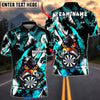 BlueJose Darts Angry Penguin Dartboard Hunter Dark Graphic Powerful Style Personalized Name, Team Name Unisex Shirt (4 Colors)
