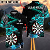 BlueJose Darts Rose Dartboard Elegant Dark Floral Style Personalized Name, Team Name Unisex Shirt (4 Colors)