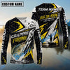 Bluejose Fishing Yellow Thunder Hexagonal Splatter Custom Name & Team Name 3D Shirts (12 Breeds)