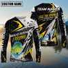 Bluejose Fishing Yellow Thunder Hexagonal Splatter Custom Name & Team Name 3D Shirts (12 Breeds)