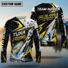 Bluejose Fishing Yellow Thunder Hexagonal Splatter Custom Name & Team Name 3D Shirts (12 Breeds)