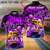 BlueJose Bowling & Pins Irish St Patrick Day Skeleton Beer Party Customized Name, Team Name 3D Shirt (4 Colors)