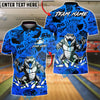 BlueJose Bowling & Pins Slime Graffiti Crocodile Customized Name, Team Name 3D Shirt (4 Colors)