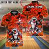 BlueJose Bowling & Pins Slime Graffiti Crocodile Customized Name, Team Name 3D Shirt (4 Colors)