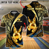 BlueJose Bowling & Pins Royal Crown Luxury Black Gold Customized Name, Team Name 3D Shirt (6 Colors)