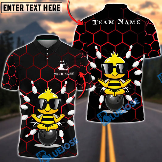 BlueJose Darts Zen Bee Meditation Style Multicolor Options Personalized Name Shirt (6 Colors)