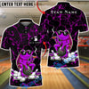 BlueJose Bowling & Pins Cool Frog Smoking Style Customized Name, Team Name 3D Shirt (4 Colors)