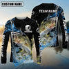Bluejose Fishing Black Blue Wave Scale PatternCustom Name & Team Name 3D Shirts (12 Breeds)