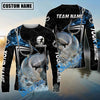 Bluejose Fishing Black Blue Wave Scale PatternCustom Name & Team Name 3D Shirts (12 Breeds)