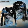 Bluejose Fishing Black Blue Wave Scale PatternCustom Name & Team Name 3D Shirts (12 Breeds)