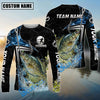 Bluejose Fishing Black Blue Wave Scale PatternCustom Name & Team Name 3D Shirts (12 Breeds)