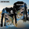 Bluejose Fishing Black Blue Wave Scale PatternCustom Name & Team Name 3D Shirts (12 Breeds)