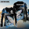 Bluejose Fishing Black Blue Wave Scale PatternCustom Name & Team Name 3D Shirts (12 Breeds)