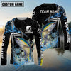 Bluejose Fishing Black Blue Wave Scale PatternCustom Name & Team Name 3D Shirts (12 Breeds)