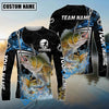 Bluejose Fishing Black Blue Wave Scale PatternCustom Name & Team Name 3D Shirts (12 Breeds)
