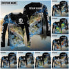 Bluejose Fishing Black Blue Wave Scale PatternCustom Name & Team Name 3D Shirts (12 Breeds)