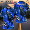 BlueJose Darts Wolf Fire Storm Dark Fantasy Multicolor Options Personalized Name Shirt (4 Colors)