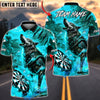 BlueJose Darts Wolf Fire Storm Dark Fantasy Multicolor Options Personalized Name Shirt (4 Colors)