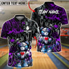 BlueJose Bowling And Pins Gothic Teddy Bear Dark Art Customized Name, Team Name 3D Shirt (4 Colors)