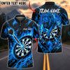 BlueJose Darts Roaring Lion Flaming Dartboard Personalized Name, Team Name Unisex Shirt (4 Colors)