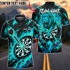 BlueJose Darts Roaring Lion Flaming Dartboard Personalized Name, Team Name Unisex Shirt (4 Colors)