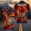 BlueJose Darts Roaring Lion Flaming Dartboard Personalized Name, Team Name Unisex Shirt (4 Colors)