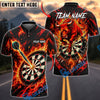 BlueJose Darts Charging Bull Flaming Dartboard Personalized Name, Team Name Unisex Shirt (4 Colors)