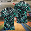 BlueJose Bowling And Pins Japanese Dragon Samurai Design Customized Name, Team Name 3D Shirt (4 Colors)