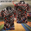 BlueJose Bowling And Pins Japanese Dragon Samurai Design Customized Name, Team Name 3D Shirt (4 Colors)