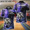 BlueJose Bowling & Pins Lion Power Strike Golden Black Customized Name, Team Name 3D Shirt (6 Colors)
