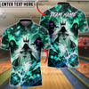 BlueJose Bowling Grim Reaper Dark Fantasy Lightning Dragon Ghost Customized Name, Team Name 3D Shirt (4 Colors)