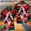 BlueJose Bowling Grim Reaper Dark Fantasy Lightning Dragon Ghost Customized Name, Team Name 3D Shirt (4 Colors)