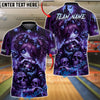 BlueJose Bowling Creepy Doll Graffiti Skull Lollipop Artwork Customized Name, Team Name 3D Shirt (6 Colors)