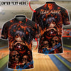 BlueJose Bowling Creepy Doll Graffiti Skull Lollipop Artwork Customized Name, Team Name 3D Shirt (6 Colors)